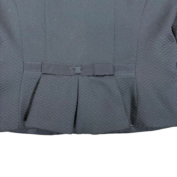 Ted Baker Nadae Black Textured Cropped Jacket Bow Detail Chic Style Sz 1 US 2 - Picture 10 of 15